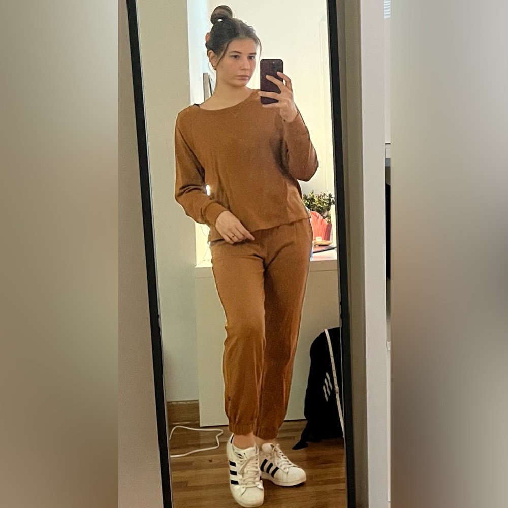 Selling the long-sleeve shirt to the matching set.